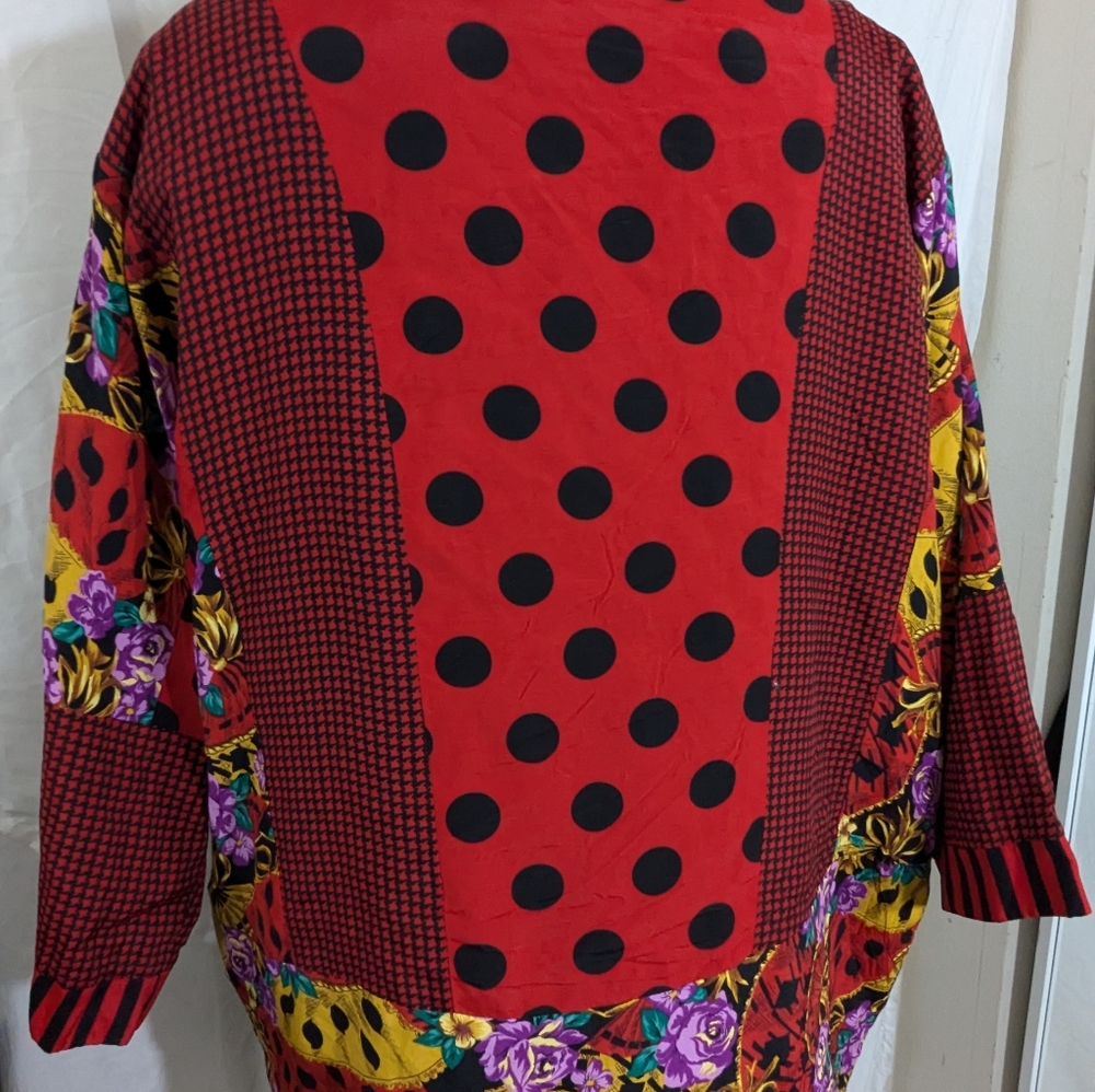 N.R.1 Vintage Bohemian Mixed Patterns Open Jacket… - image 3